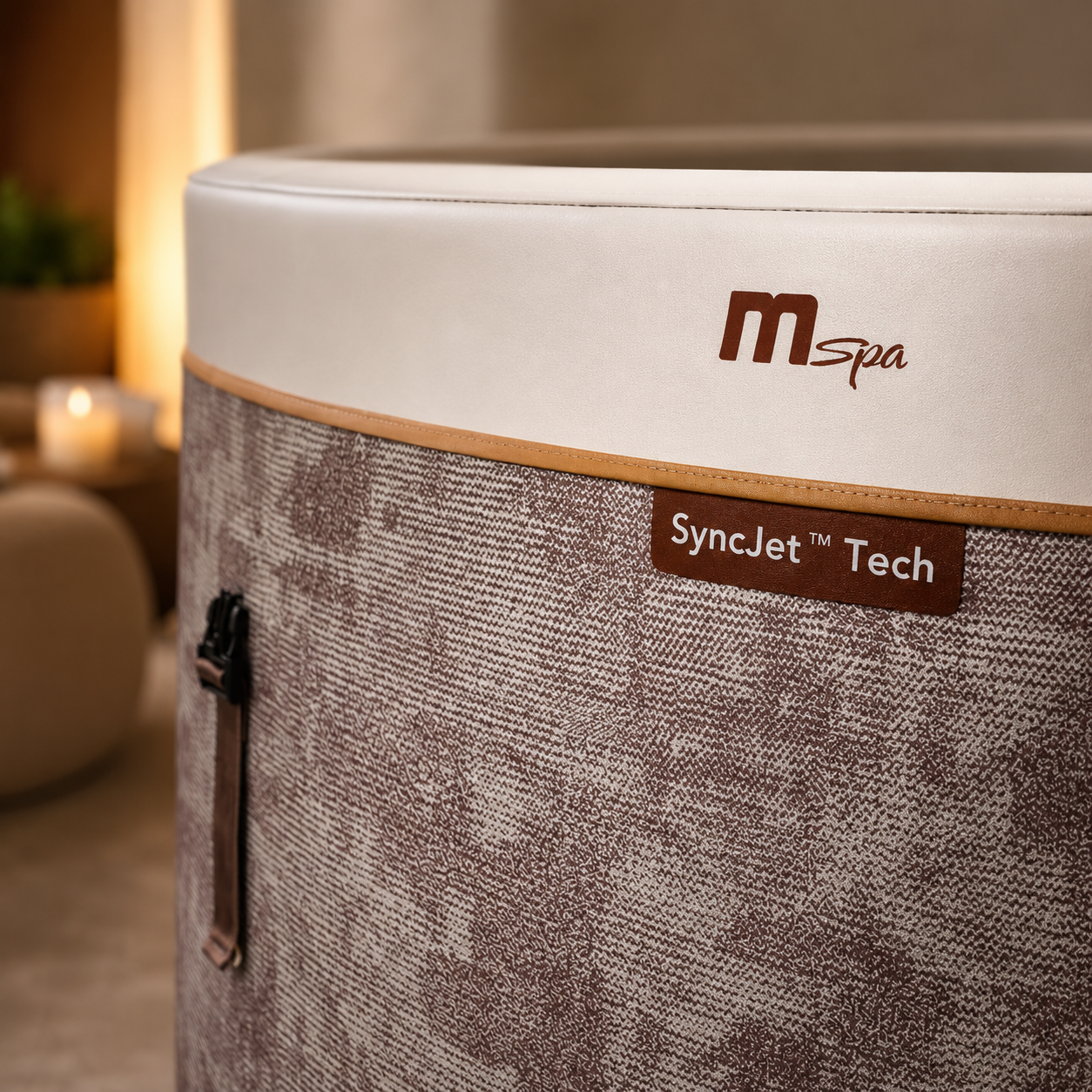 Close-up detail of COCOON Luxury Portable Spa premium materials and spa design
