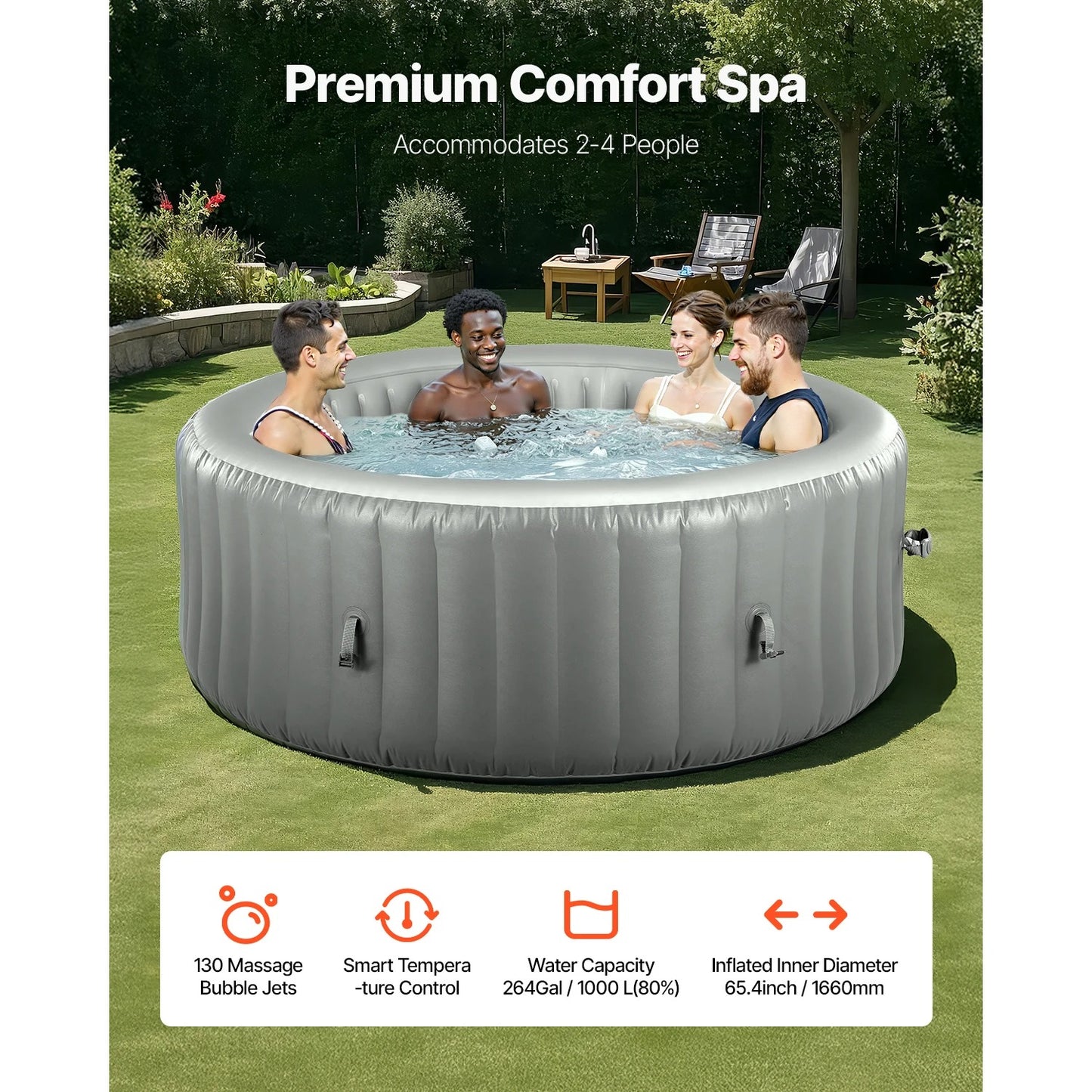 Velura™ Premium 4-Person Inflatable Spa Jacuzzi