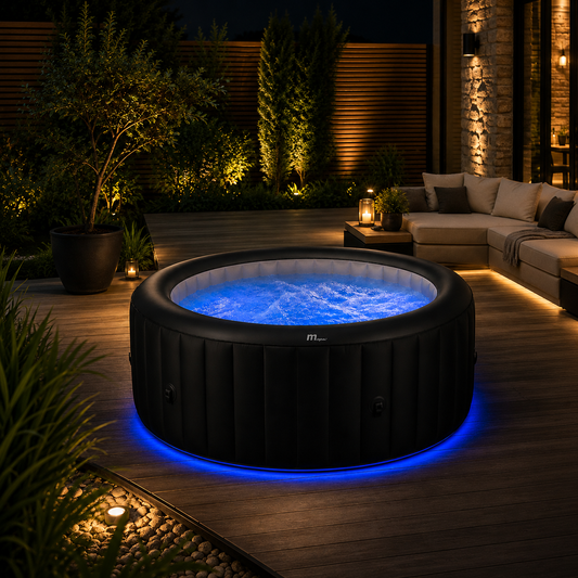 AURORA Luxury Inflatable Spa by Veluralife in luxury outdoor spa setting