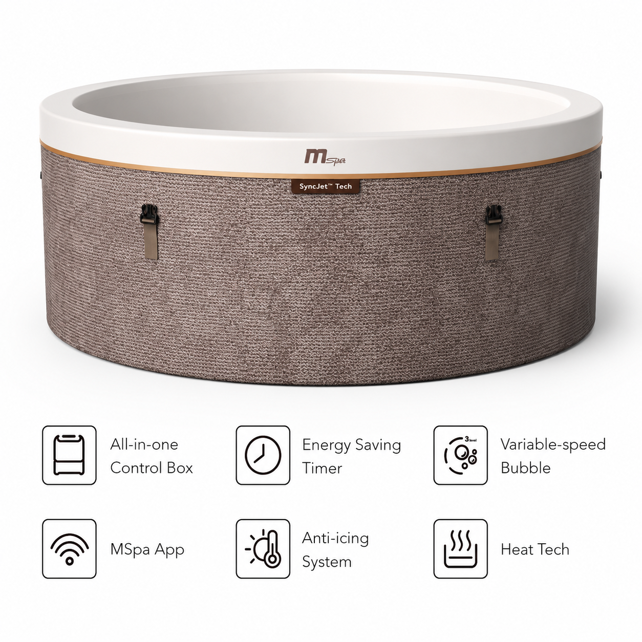 COCOON Luxury Portable Spa by Veluralife on clean studio background