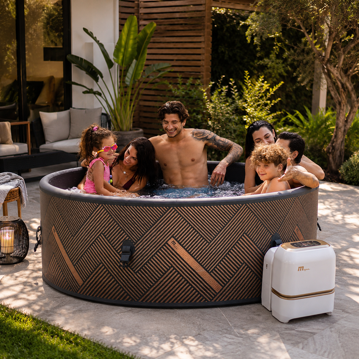 MONO Luxury Portable Spa in modern luxury outdoor living setting